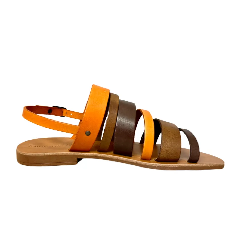 Brown Multicolored Handmade Sandal