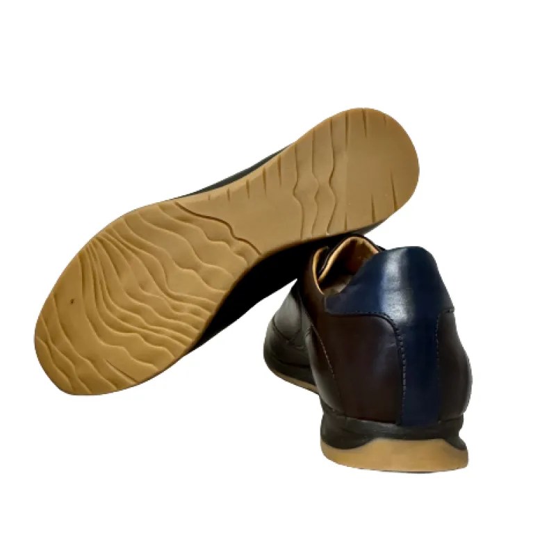 Chocolate And Blue Low-top Sneakers