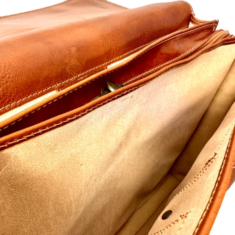 Handcrafted Briefcase With 3 Compartments