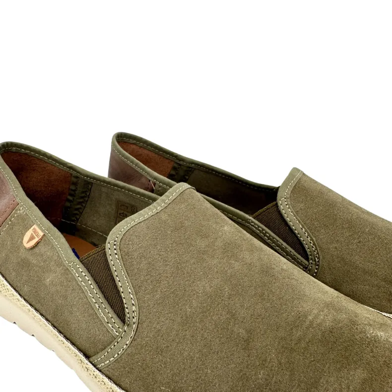 Handcrafted Espadrilles In Khaki Verbenas Suede And Leather