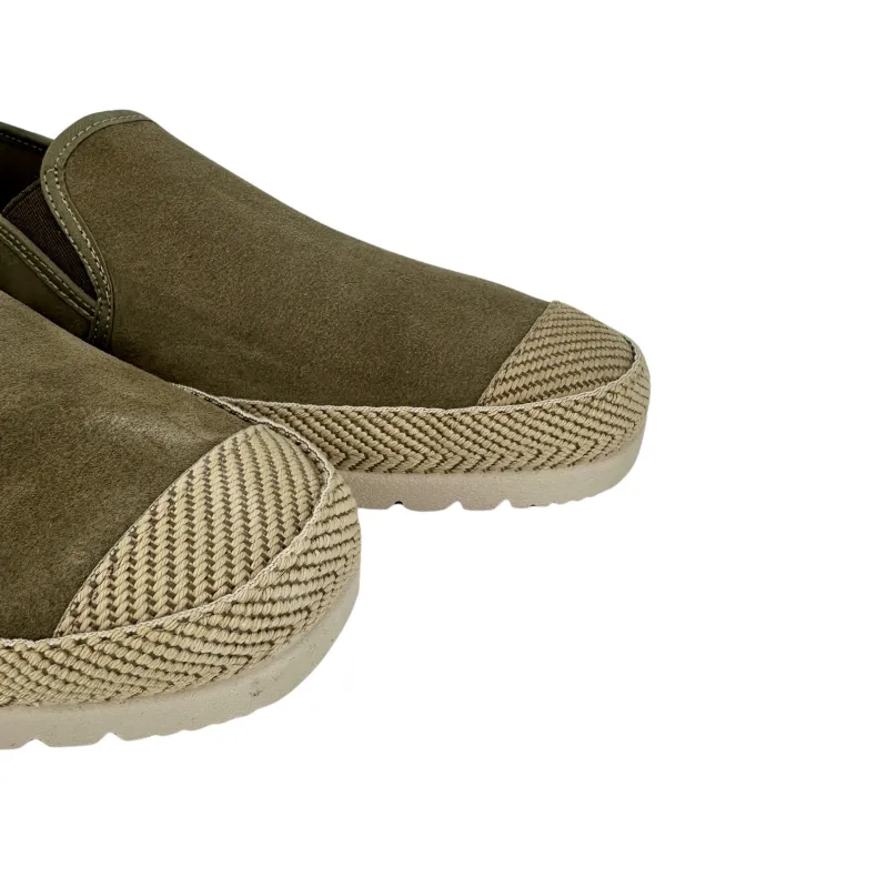 Handcrafted Espadrilles In Khaki Verbenas Suede And Leather
