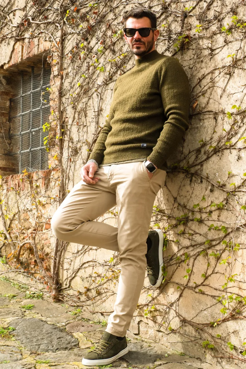 Handcrafted Green Nubuck Sneakers