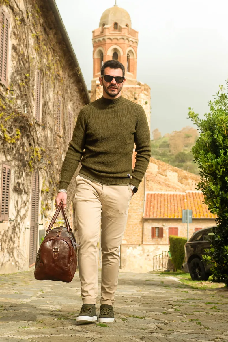 Handcrafted Green Nubuck Sneakers