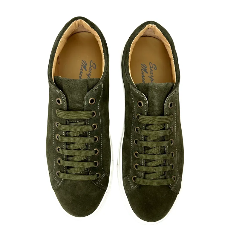Handcrafted Green Nubuck Sneakers