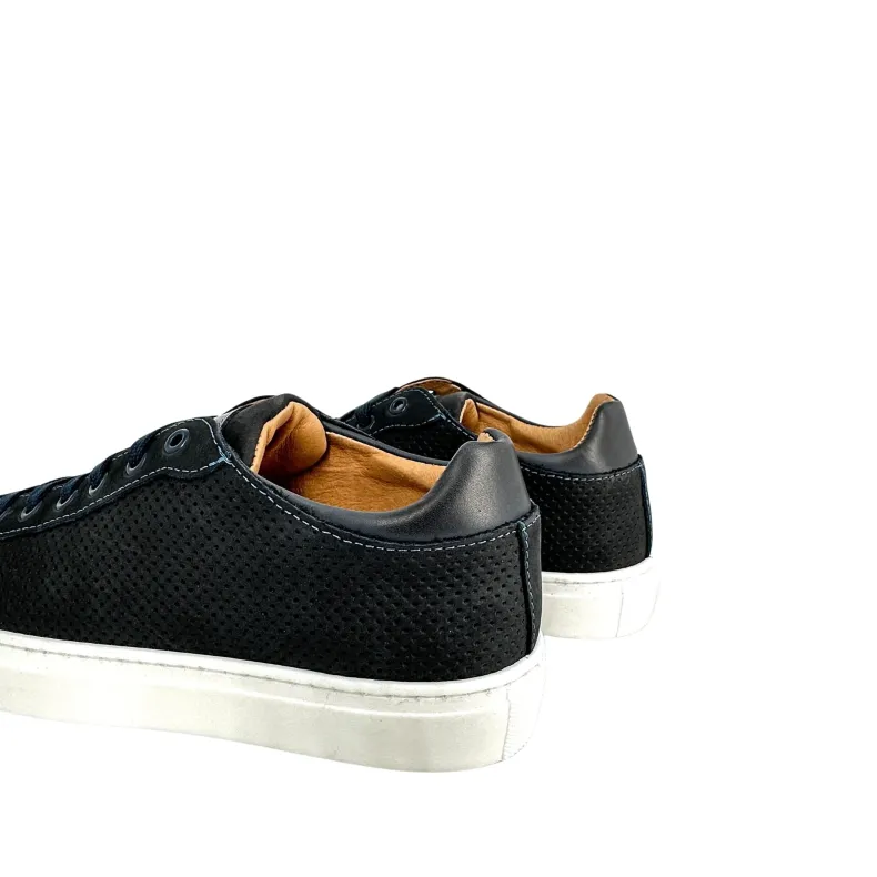 Handcrafted Sneaker In Blue Nubuck