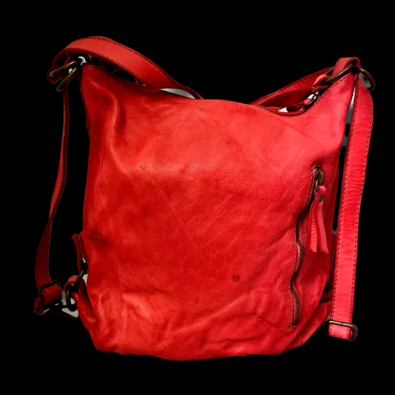 Handcrafted Washed Bag / Backpack With Pocket