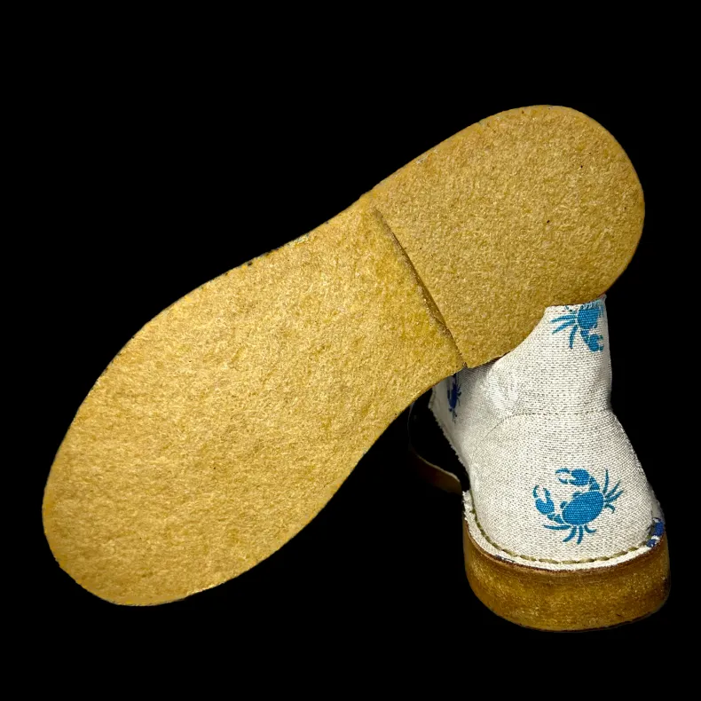 Handmade Ankle Boot In Blue / Crabs Suede