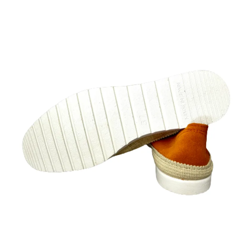 Handmade Espadrilles In Orange Verbenas Suede