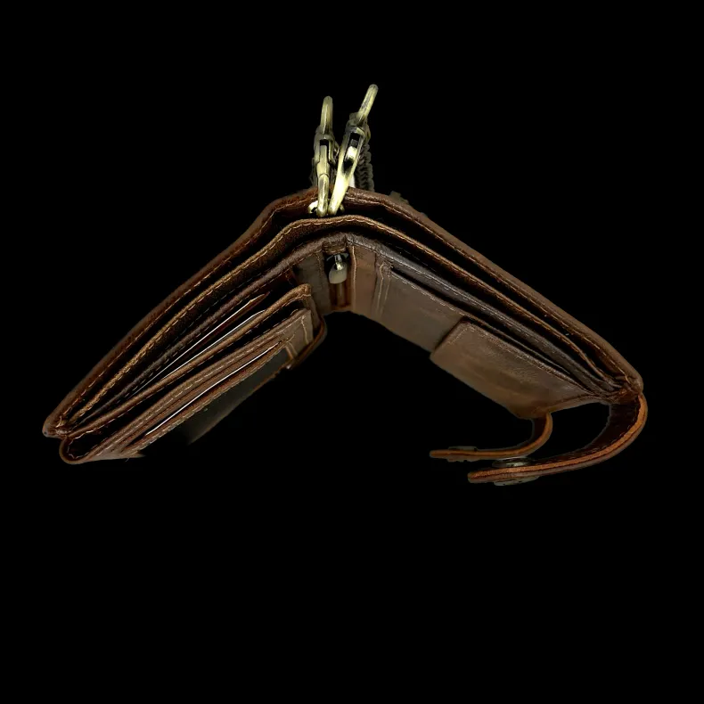 Handmade Greased Wallet With Chain