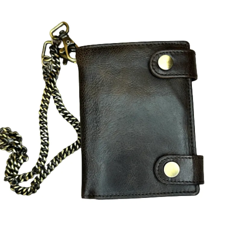 Handmade Greased Wallet With Chain