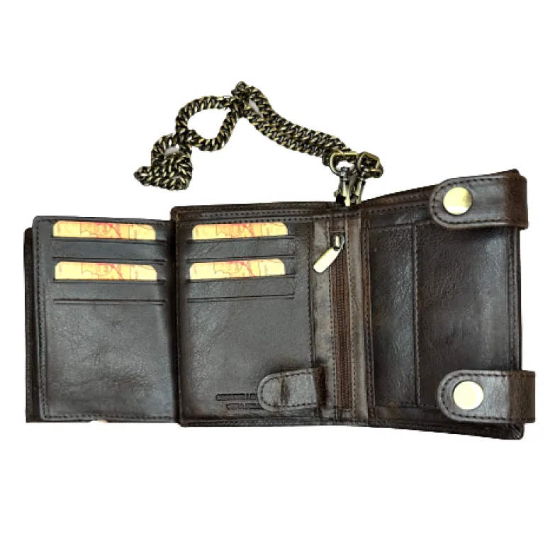 Handmade Greased Wallet With Chain