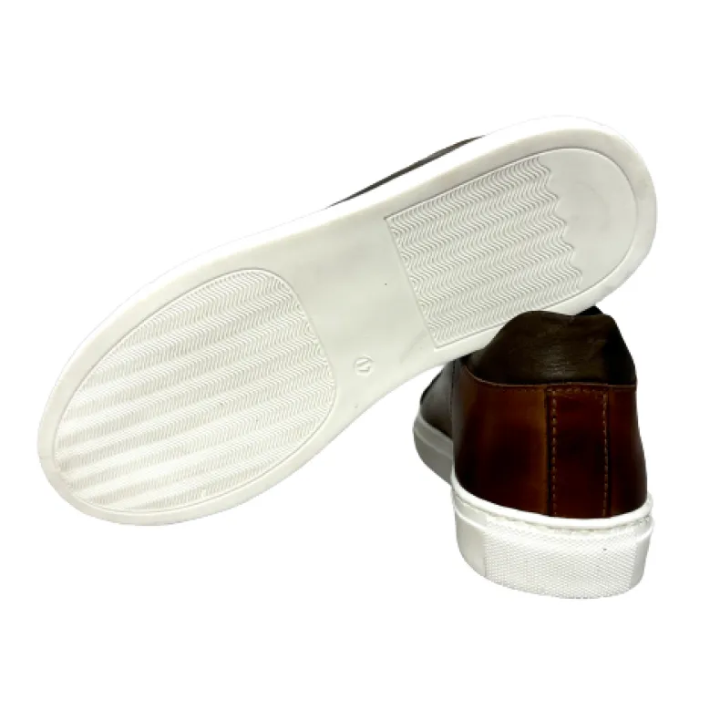 Handmade Sneaker In Brown Leather