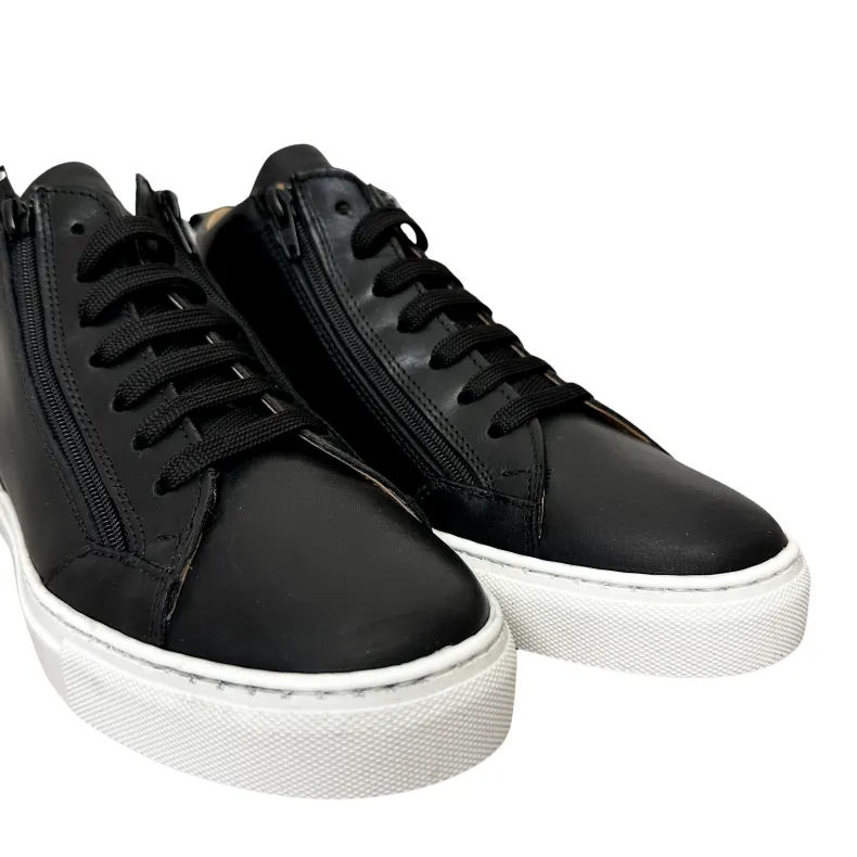 High Handcrafted Sneakers In Black Leather