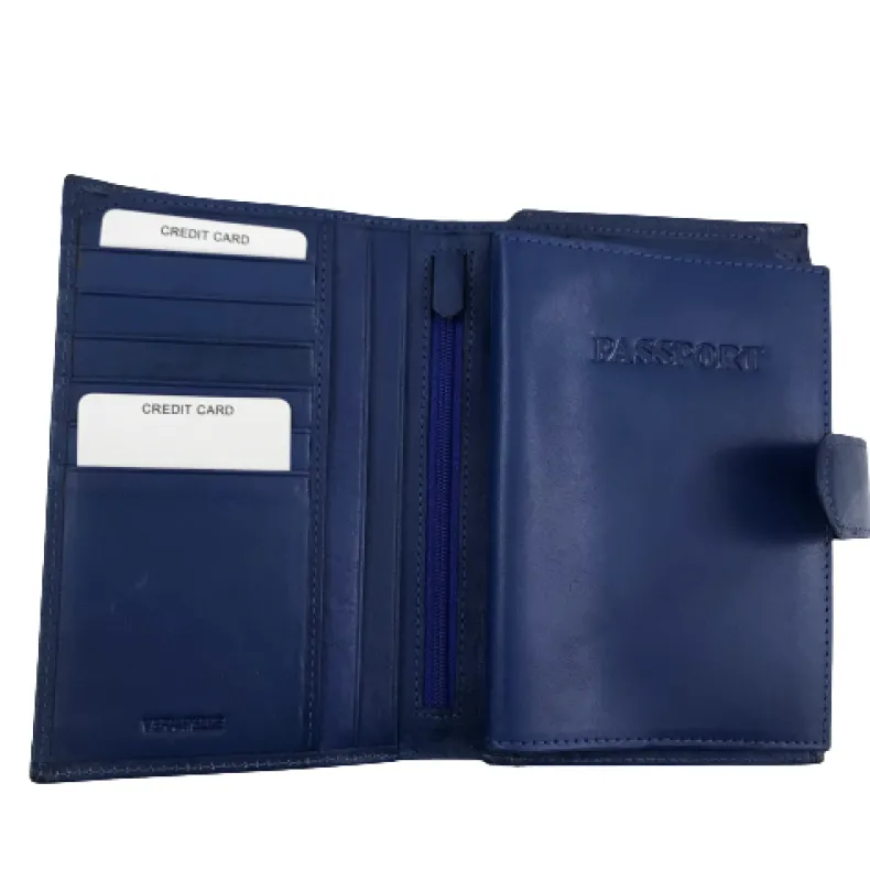 Leather Wallet With Passport Holder