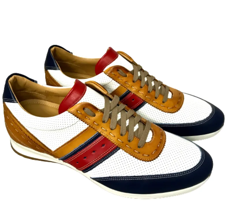 Low Handmade White Leather Sneakers