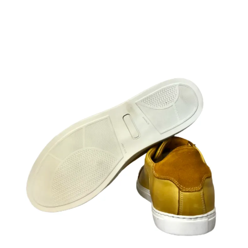 Low Sneakers In Yellow Leather
