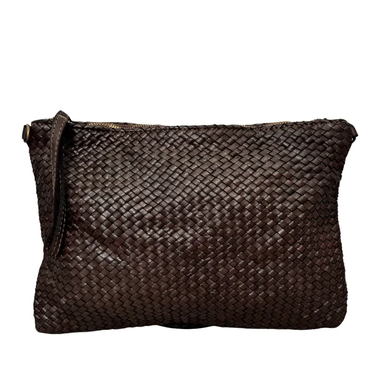 Maya Big – Woven Leather Clutch Bag