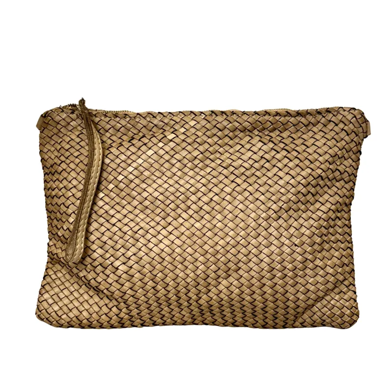 Maya Big – Woven Leather Clutch Bag