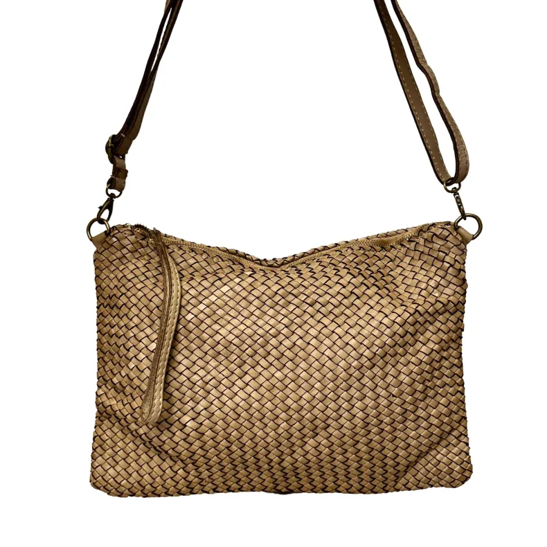 Maya Big – Woven Leather Clutch Bag