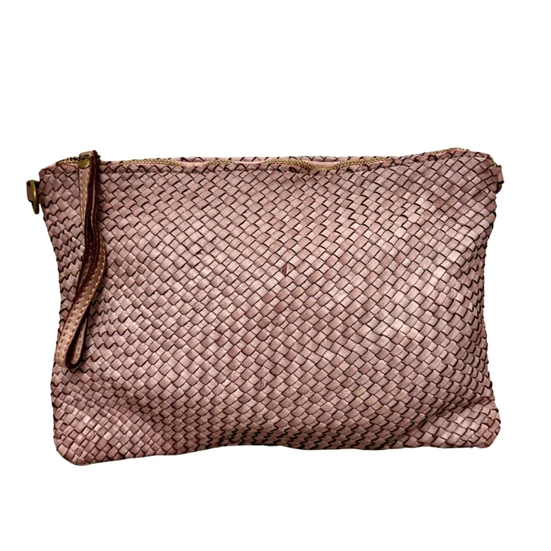 Maya Big – Woven Leather Clutch Bag