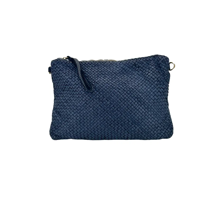Maya Big – Woven Leather Clutch Bag