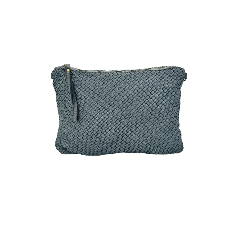 Maya Big – Woven Leather Clutch Bag