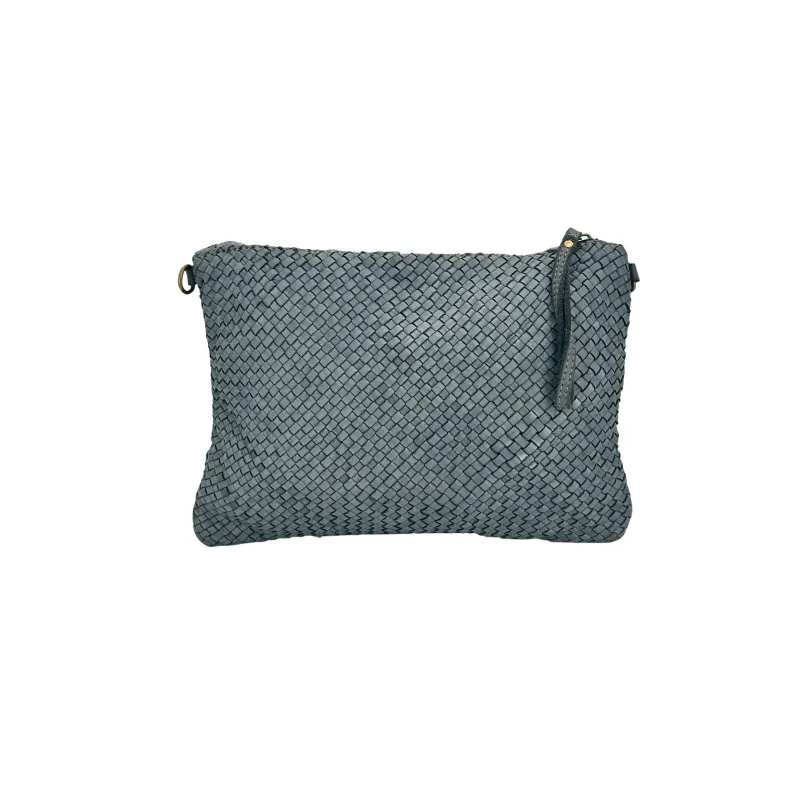 Maya Big – Woven Leather Clutch Bag