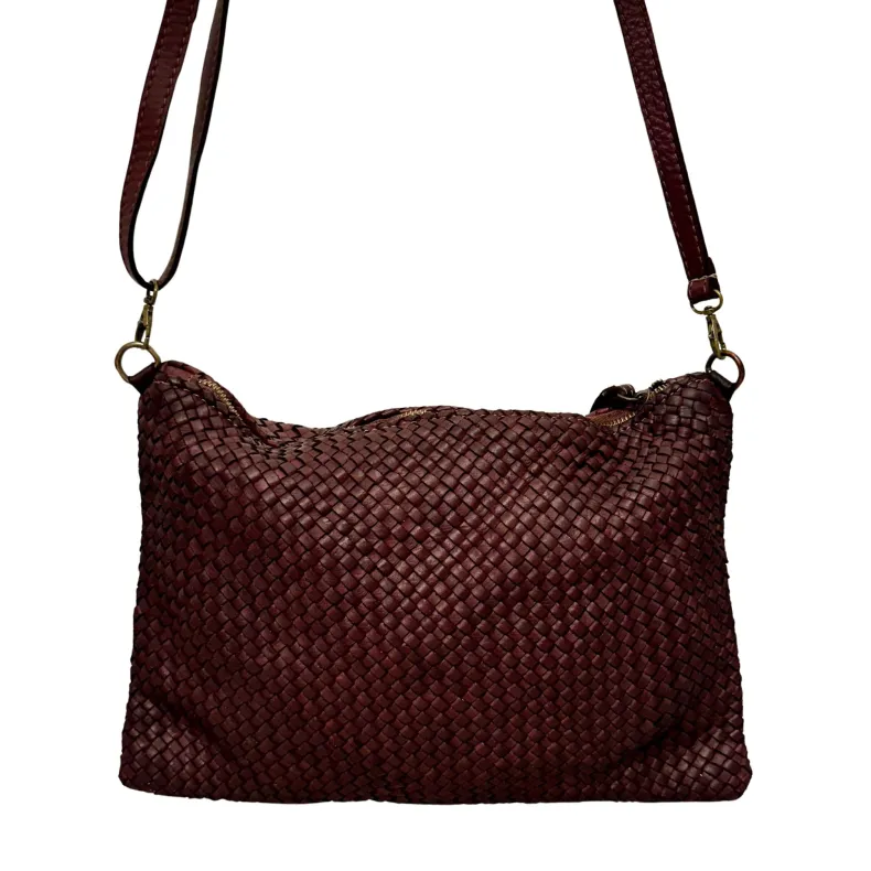 Maya Big – Woven Leather Clutch Bag