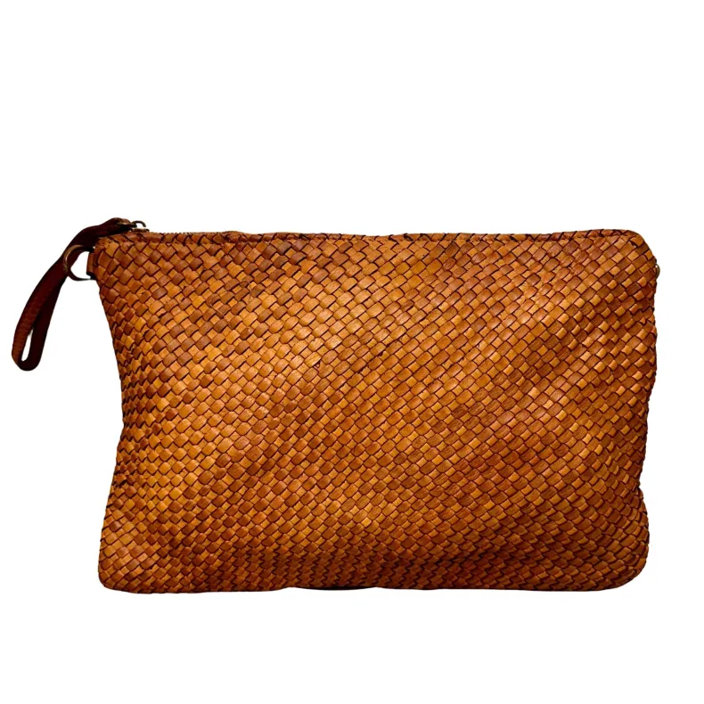 Maya Big – Woven Leather Clutch Bag