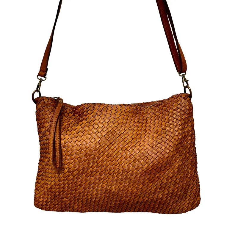 Maya Big – Woven Leather Clutch Bag