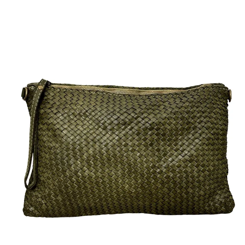 Maya Big – Woven Leather Clutch Bag