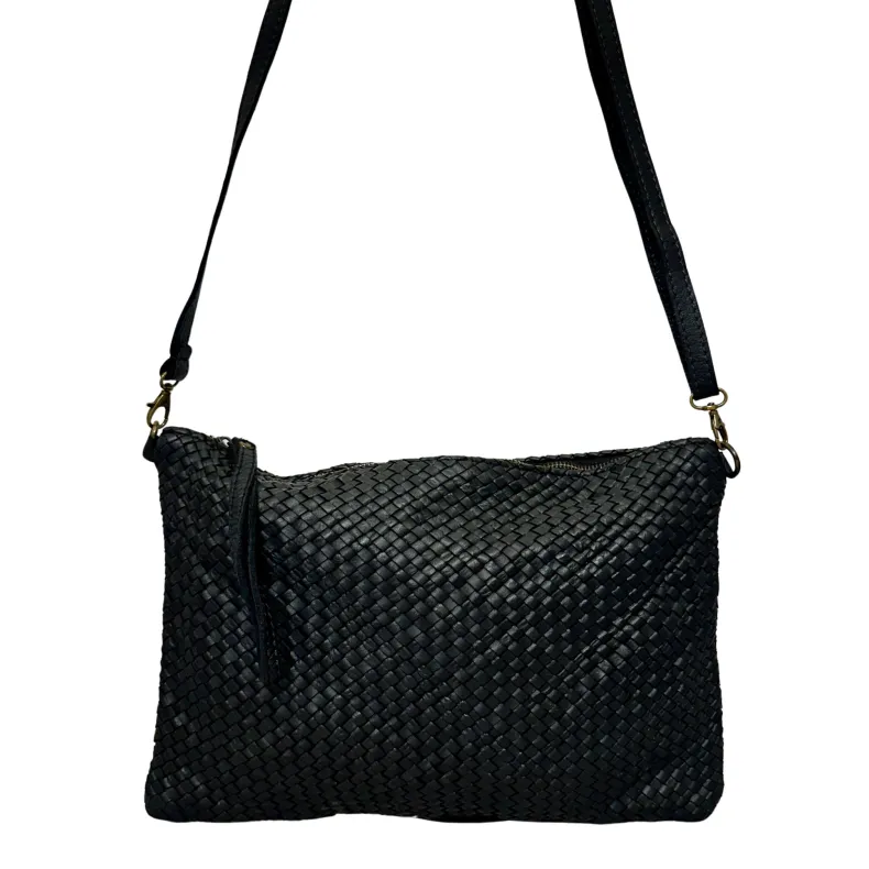 Maya Big – Woven Leather Clutch Bag