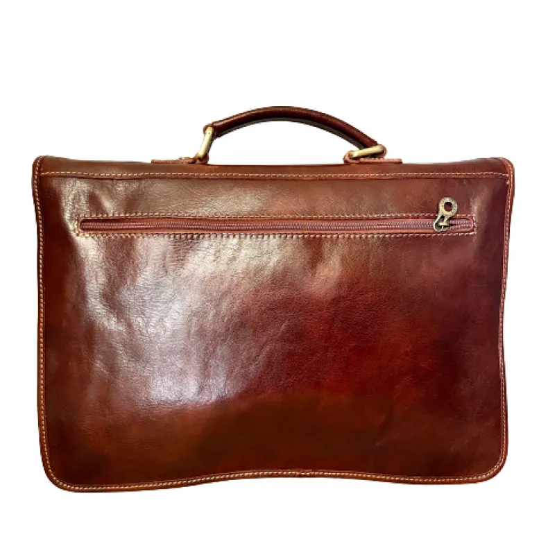 Professional Leather Briefcase With Twist Locks