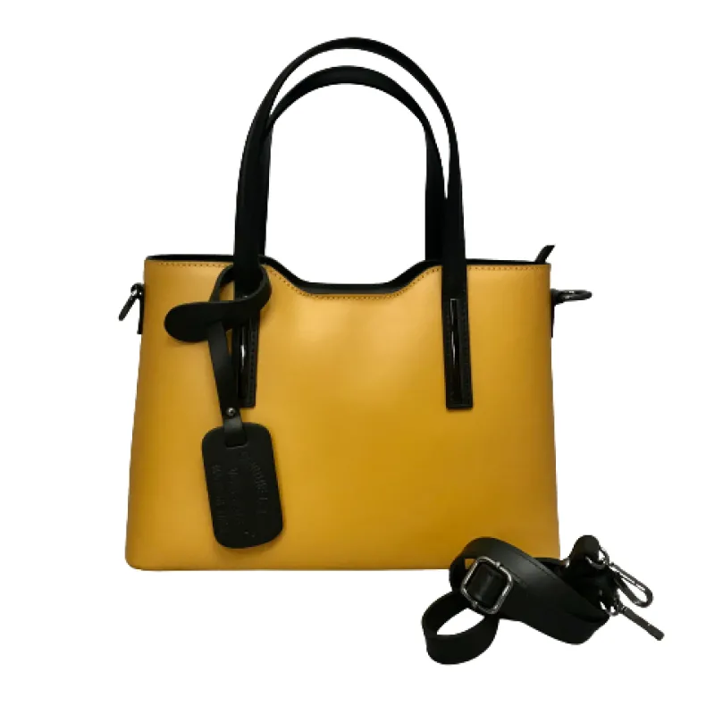 Rigid Handcrafted Bag In Smooth Leather