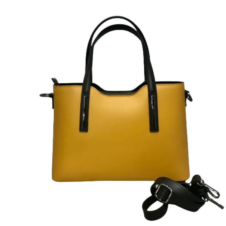 Rigid Handcrafted Bag In Smooth Leather