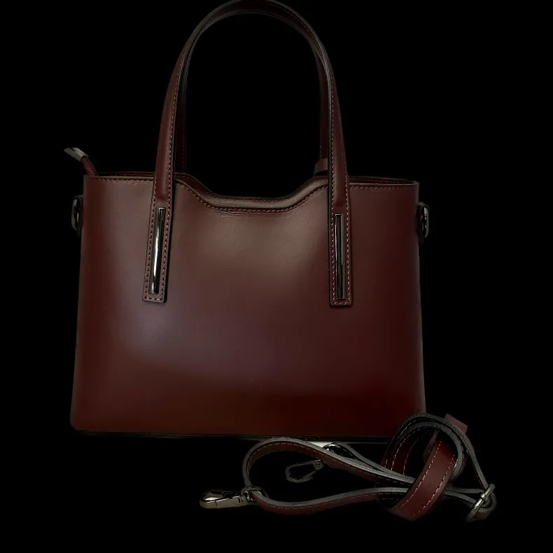 Rigid Handcrafted Bag In Smooth Leather