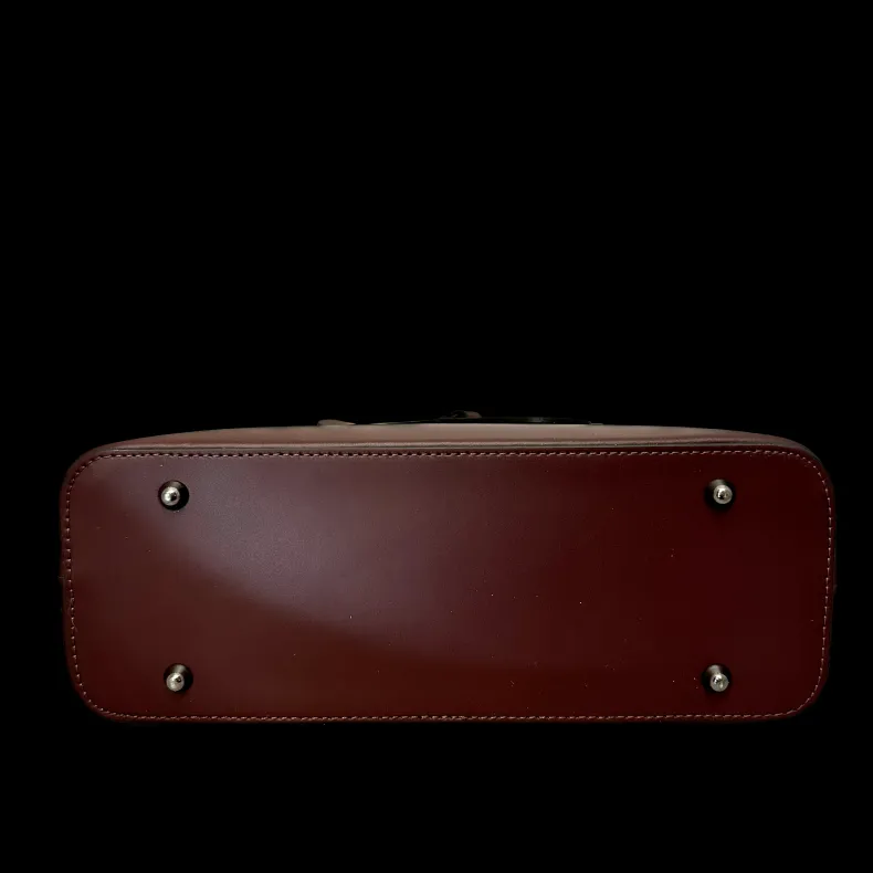 Rigid Handcrafted Bag In Smooth Leather