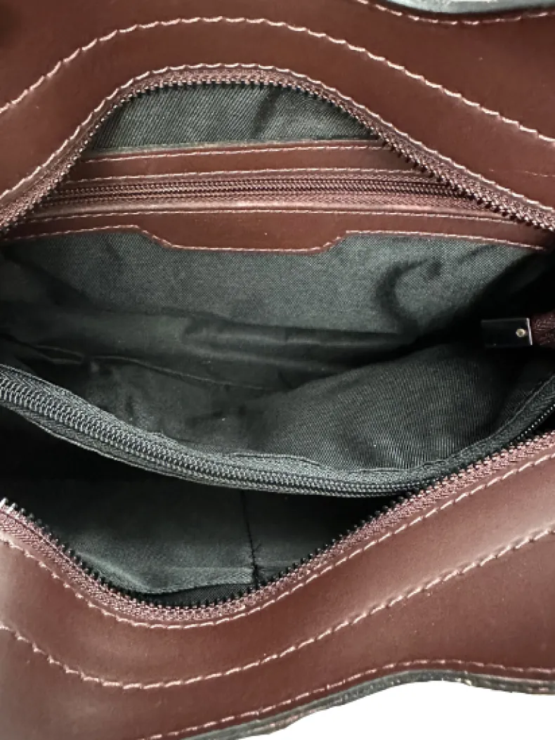 Rigid Handcrafted Bag In Smooth Leather