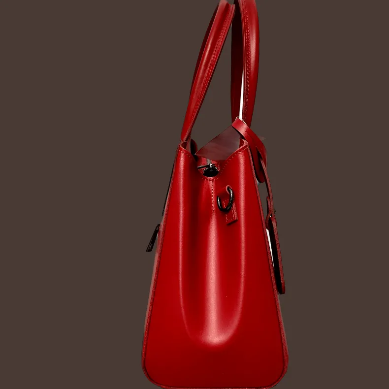 Rigid Handcrafted Bag In Smooth Leather