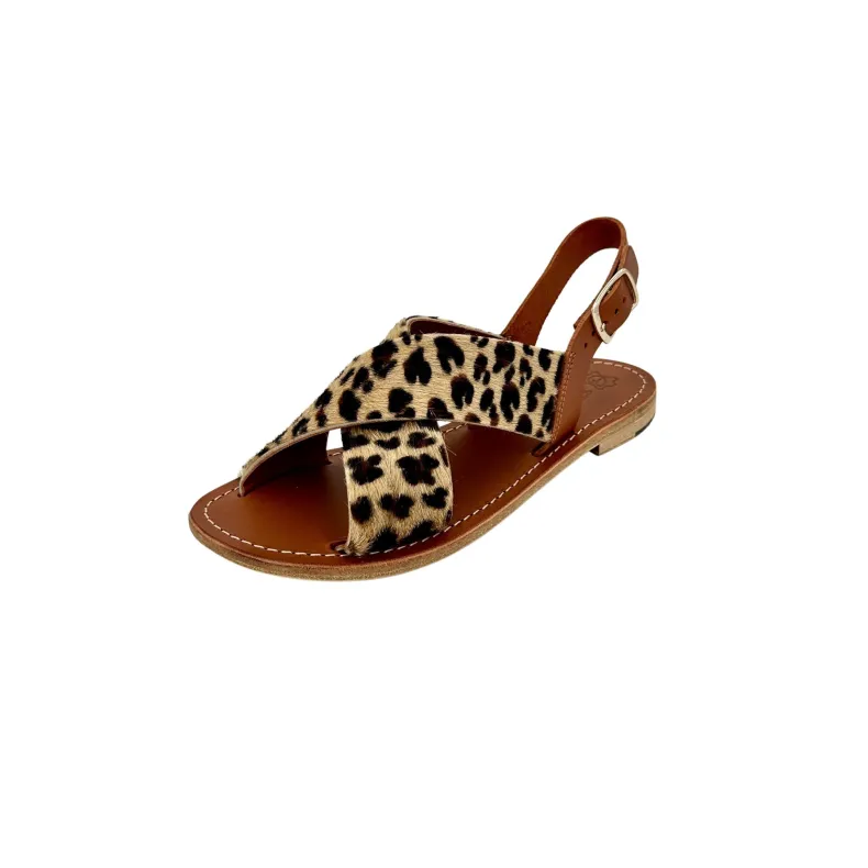 Sandal In Leather And Leopard-print Pony Skin Mod. Lara