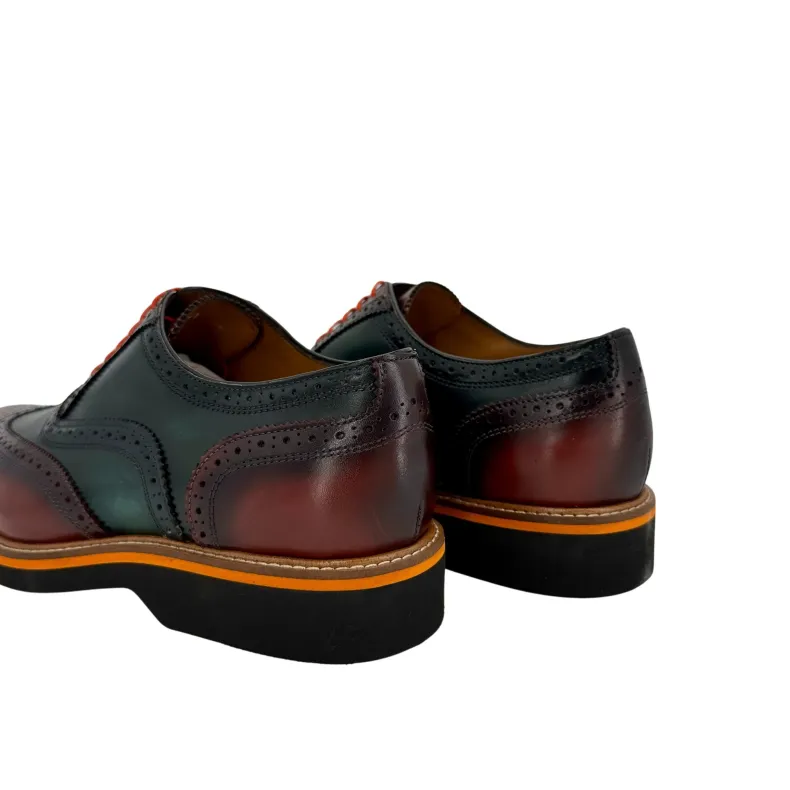 Sole V - Green And Burgundy French Shoes