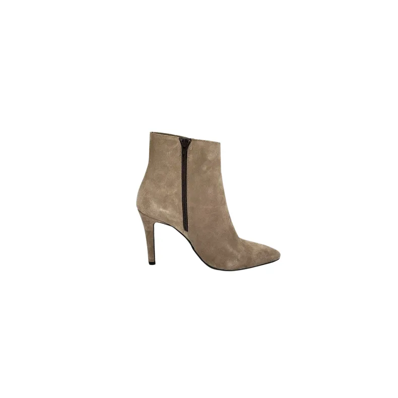 Taupe Suede Ankle Boot With 9cm Heel