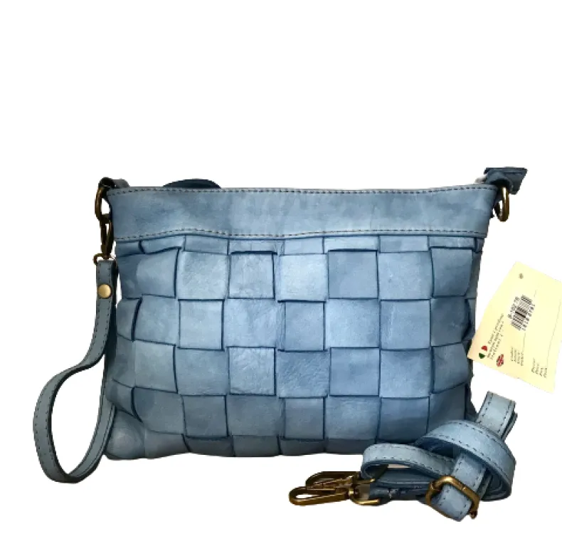 Woven Bag With Strap And Sage Green Shoulder Strap